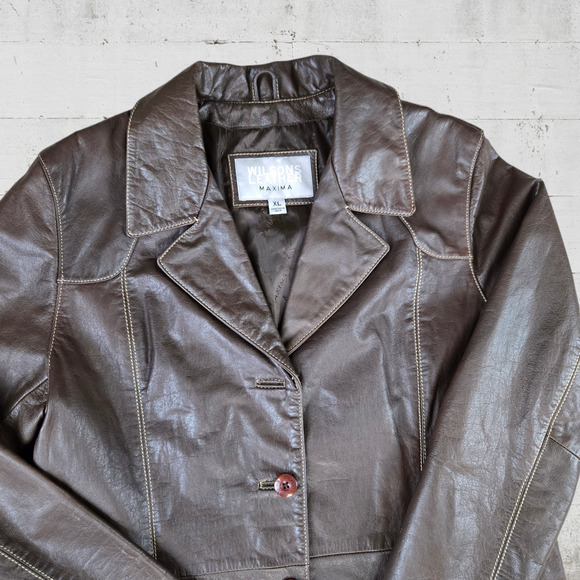 Women's Brown Leather Jacket - Picture 2 of 12